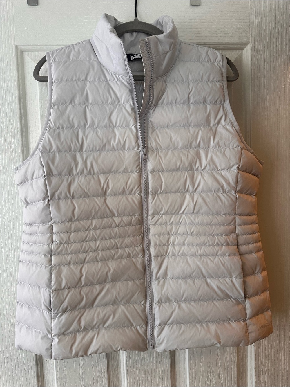 Lands' End Women's Light Quilted Puffer Vest - Light Gray
